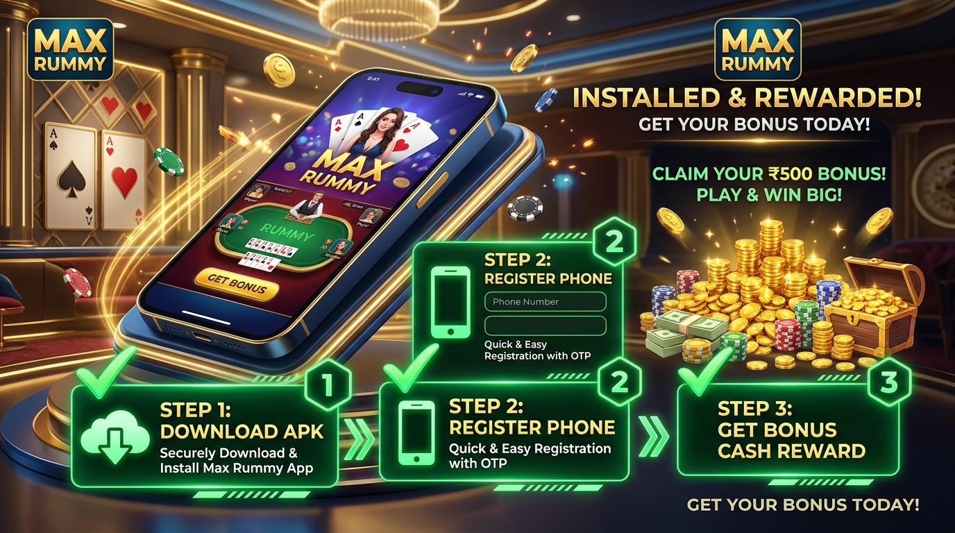 Max Rummy APK Download and Installation Steps Infographic
